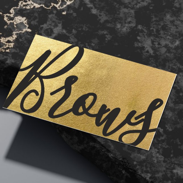 Carte De Visite Brosses Microblading Beauté Salon Or Brown Moderne (Créateur téléchargé)