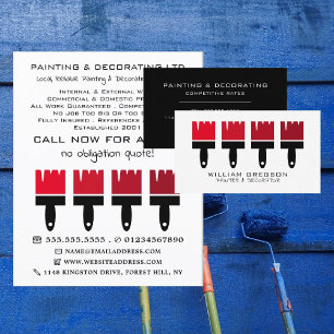 Carte De Visite Brosses, peintre et décorateur rouge Ombre