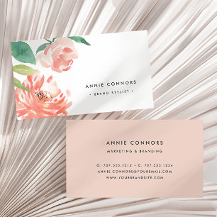 Carte De Visite Brouillard Peony   Aquarelle florale