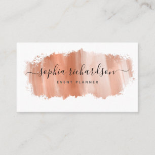Carte De Visite Brouillon Chic   Faux Rose Gold en blanc