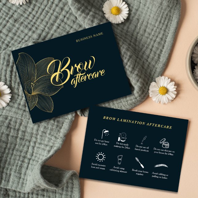 Carte De Visite Brow After Care Estheticician Golden Détails (
Brow After Care Esthetician Golden Details Business Card)