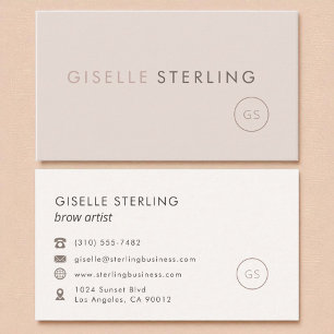 Carte De Visite Brow Artist Blush Pink Minimaliste Luxe