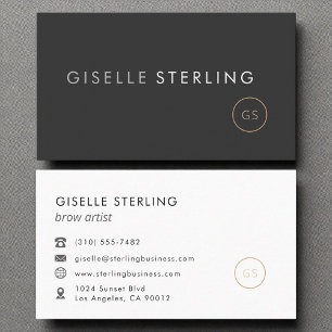 Carte De Visite Brow Artist Minimaliste Luxe Noir
