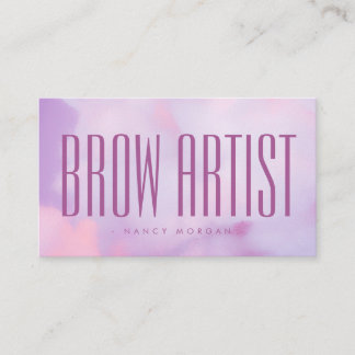 Carte De Visite Brow Artist Purple Pastel Holographic 