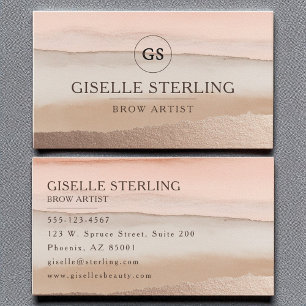 Carte De Visite Brow Artiste Rose Gold Blush Beige Aquarelle