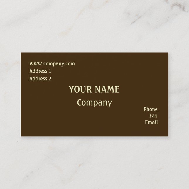 Carte De Visite Brown (Devant)