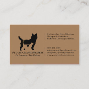 Carte De Visite Brown Amour Moderne Formel Chat chien animal