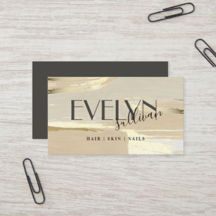 carte de visite Brown de traits de peinture or