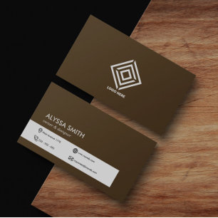 Carte De Visite Brown Elegant Simple Personalized Custom Simple