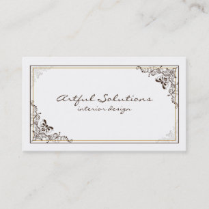 Carte de visite Brown élégant vintage de rouleaux