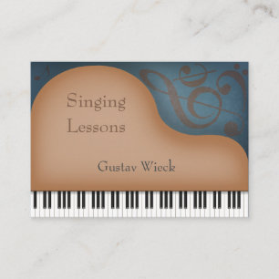 Carte De Visite Brown Grand Piano Musicien Enseignant Technicien