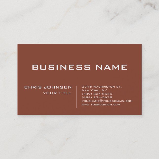 Carte De Visite Brown Green Modern Contemporary Company (Devant)