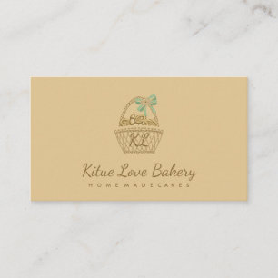Carte De Visite Brown Jaune Russe Panier Panier Boulangerie Croiss