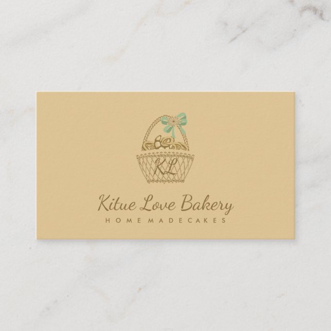 Carte De Visite Brown Jaune Russe Panier Panier Boulangerie Croiss (Devant)