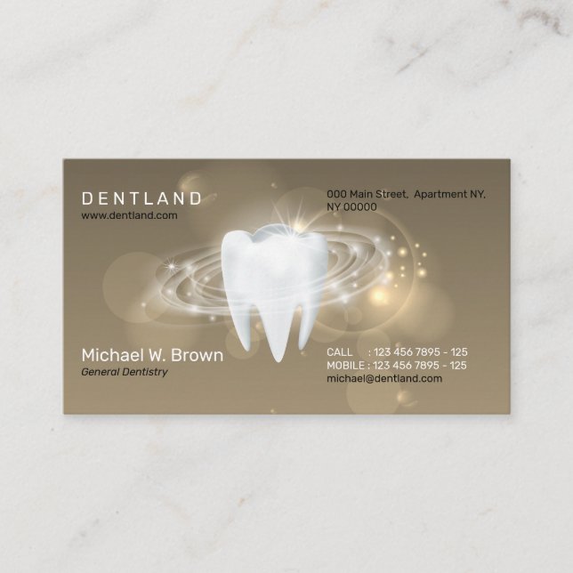 Carte De Visite Brown Ombre Dentaire Dentaire Dentaire Dents Rende (Devant)