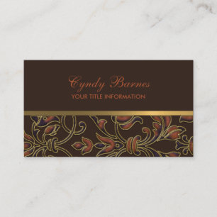 Carte de visite Brown rouille or Damask