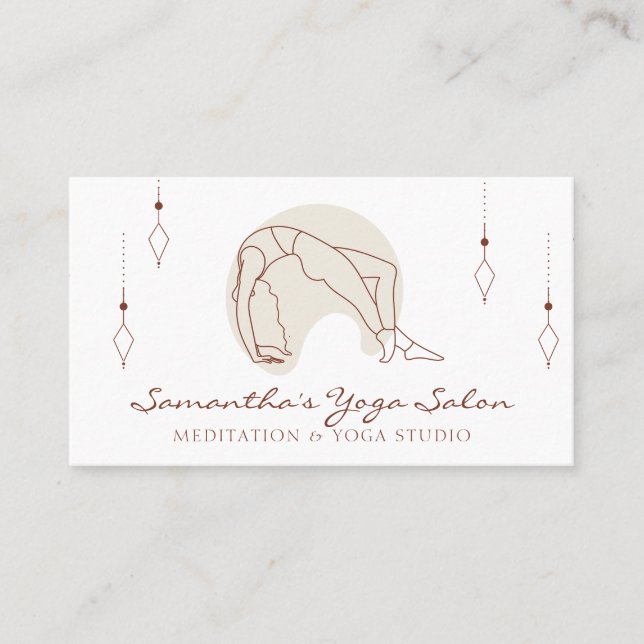 Carte De Visite Brown Secret Géométrie Poche Yoga Pilates Coach (Devant)