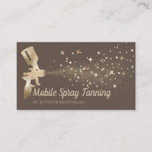 Carte De Visite Brown Star Gold Mobile Body Peinture Tan Spray