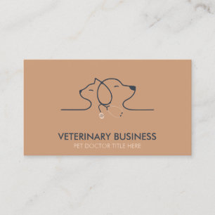 Carte De Visite Brown vétérinaire Paw Pet Pet docteur animal