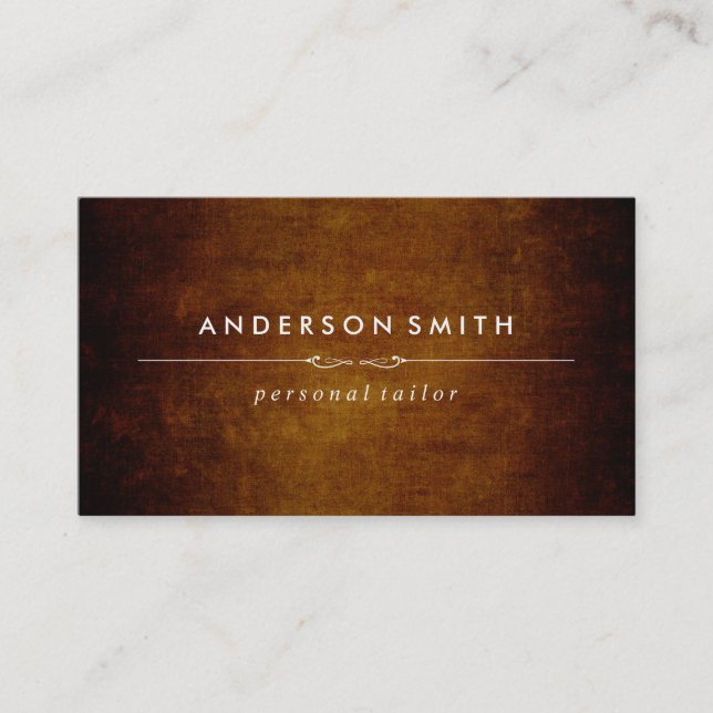 Carte De Visite Brown Vintage élégant (Devant)