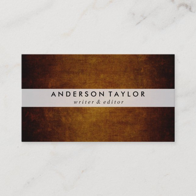 Carte De Visite Brown Vintage élégant (Devant)