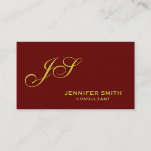 Carte de visite Brown Yellow Monogram Consultant