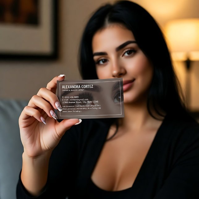 Carte De Visite Brows & Lashes Bilingue Espagnol (Brows & Lashes Bilingual Spanish Business Cards)