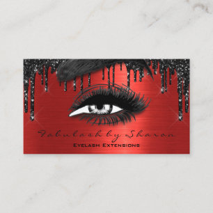 Carte De Visite Brows maquillage Eyelashes Extension Red Black Dri