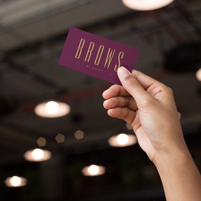 Carte De Visite Broyages Bourgogne Et Or Microblading Simple (Créateur téléchargé)