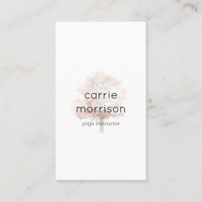 carte de visite brumeux d'arbre (Devant)