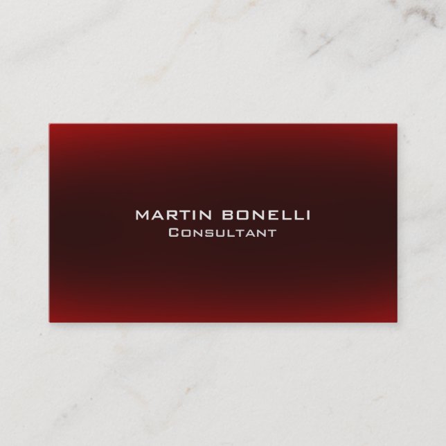 Carte De Visite Brun foncé Rouge tendance Plaine propre (Devant)