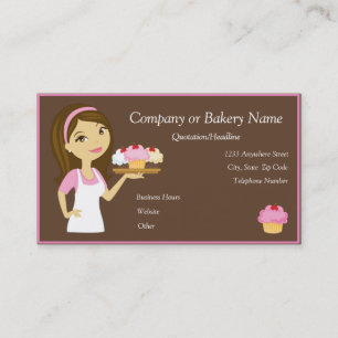 Carte De Visite Brune/Baker de petit gâteau/carte de visite roses