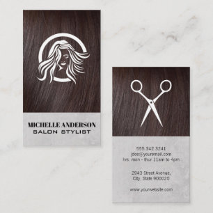 Carte De Visite Brunette Hair   Liste de contrôle des cheveux   Sa