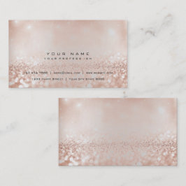 Carte De Visite Brush Pearly Pink Gold Parties scintillant Argent