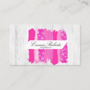 Carte De Visite Brush rose chaud coups de peinture fuchsia