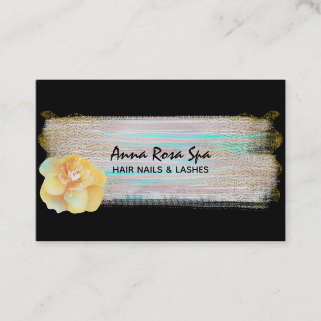 Carte De Visite *~* Brush Splash Gold Parties scintillant Abstrait (Devant)