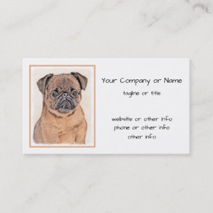 Carte De Visite Bruxelles Griffon Smooth Painting Original Chien A