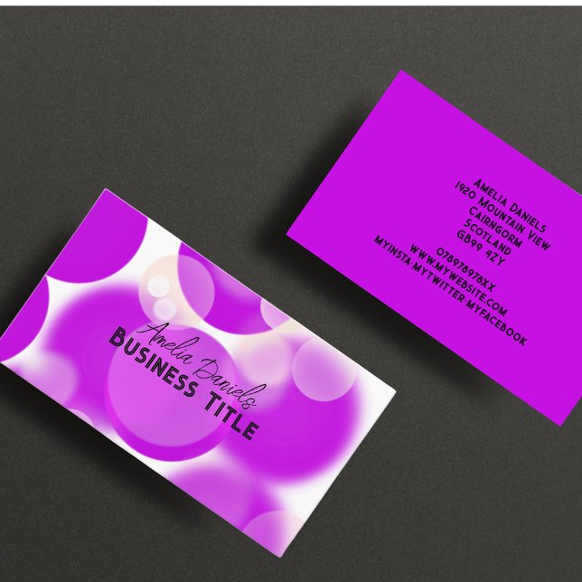 Carte de visite Bubble violet (Créateur téléchargé)