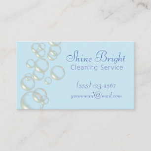 Carte De Visite Bubbles Blue Professional Design Cleaning Service