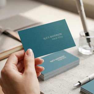 Carte De Visite Budget Simple Couleur Uni Moderne Élégant Turquois