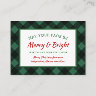 Carte De Visite Buffalo Check Russe Christmas Coupon Skincare