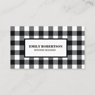 Carte De Visite Buffle noir blanc Plaid Russe