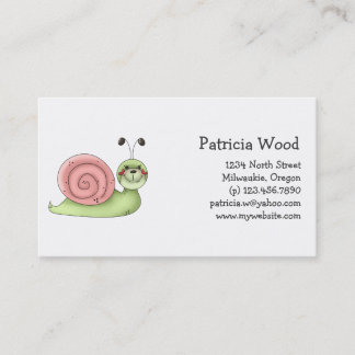 Carte De Visite Buggin vous · Escargot vert et rose