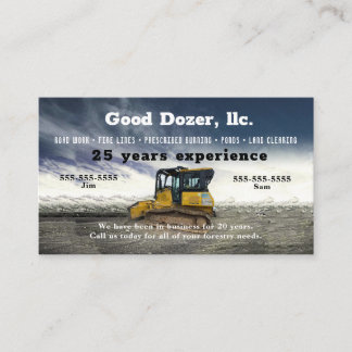 Carte de visite Bull Dozer