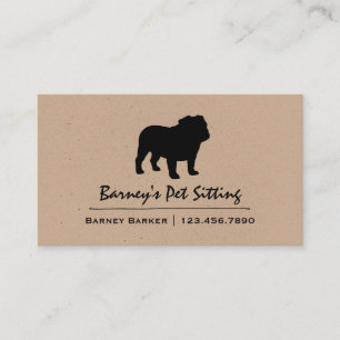 Carte De Visite Bulldog anglais   Silhouette de race de chien