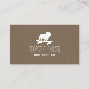 Carte De Visite Bulldog anglais silhouette skateboard