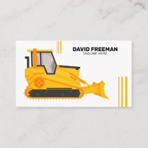 Carte De Visite Bulldozer Construction blanche Équipement lourd
