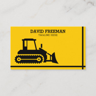 Carte De Visite Bulldozer Construction jaune et noire