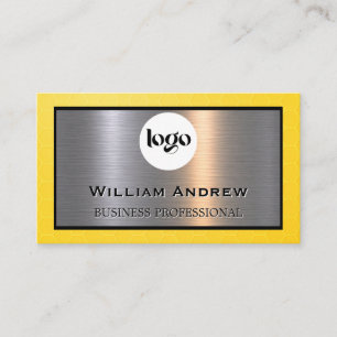 Carte de visite bulldozer en métal argent brossé