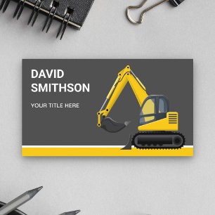 Carte De Visite Bulldozer niveleur de construction gris foncé